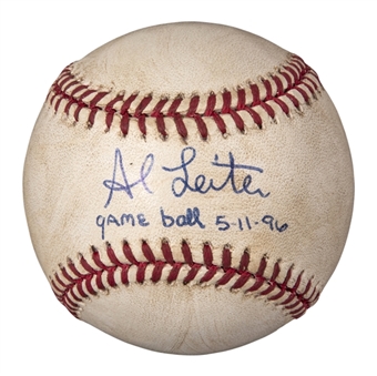 1996 Al Leiter Game Used And Signed ONL Coleman Baseball From No-Hitter Thrown 5/11/96 (PSA/DNA)